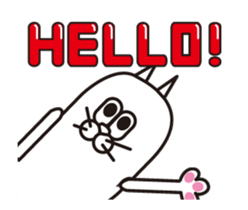 Movin' Sticker White funny Cat !! sticker #14827142