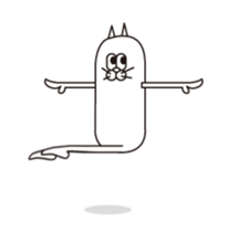 Movin' Sticker White funny Cat !! sticker #14827146