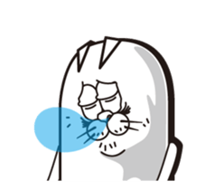 Movin' Sticker White funny Cat !! sticker #14827147