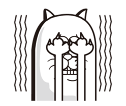 Movin' Sticker White funny Cat !! sticker #14827148