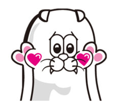 Movin' Sticker White funny Cat !! sticker #14827149