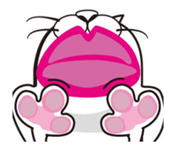 Movin' Sticker White funny Cat !! sticker #14827151