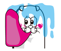 Movin' Sticker White funny Cat !! sticker #14827153