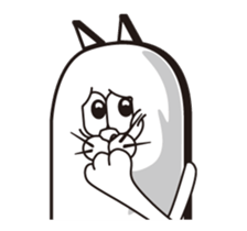 Movin' Sticker White funny Cat !! sticker #14827154