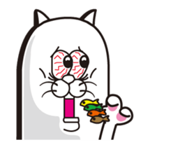 Movin' Sticker White funny Cat !! sticker #14827155