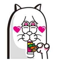 Movin' Sticker White funny Cat !! sticker #14827156