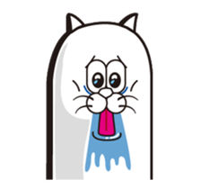 Movin' Sticker White funny Cat !! sticker #14827157
