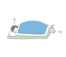 Black hair stamp sticker #14831119