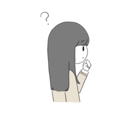 Black hair stamp sticker #14831122