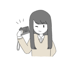 Black hair stamp sticker #14831136