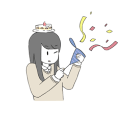 Black hair stamp sticker #14831137