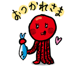 red Octopus Sticker sticker #14832830