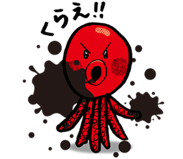 red Octopus Sticker sticker #14832832
