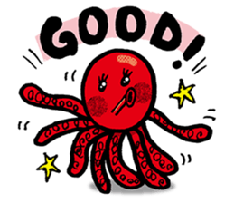 red Octopus Sticker sticker #14832835