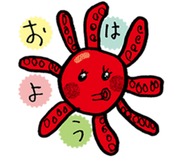 red Octopus Sticker sticker #14832841