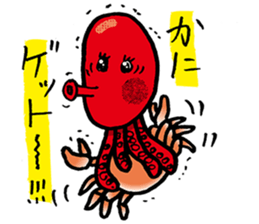 red Octopus Sticker sticker #14832842