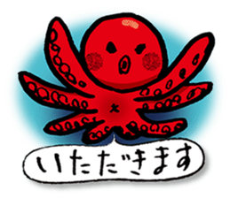 red Octopus Sticker sticker #14832845