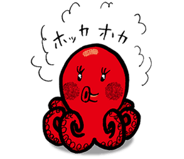 red Octopus Sticker sticker #14832853