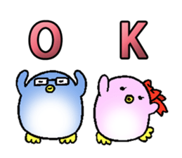 lovely penguin couple sticker #14834606