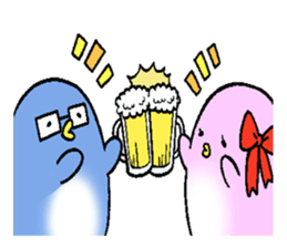 lovely penguin couple sticker #14834618