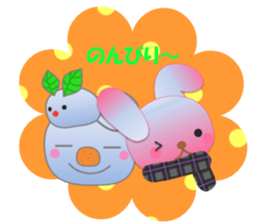 Rabbit and bear daily(snow) sticker #14836813