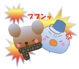 Rabbit and bear daily(snow) sticker #14836823