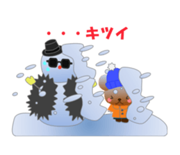 Rabbit and bear daily(snow) sticker #14836827