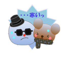Rabbit and bear daily(snow) sticker #14836833
