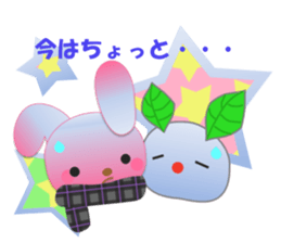 Rabbit and bear daily(snow) sticker #14836835