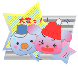 Rabbit and bear daily(snow) sticker #14836840