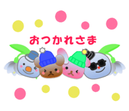 Rabbit and bear daily(snow) sticker #14836844