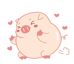 Cute Lovely Pink Pig of The Busy Days sticker #14837071