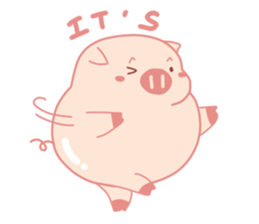 Cute Lovely Pink Pig of The Busy Days sticker #14837072