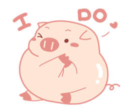 Cute Lovely Pink Pig of The Busy Days sticker #14837076