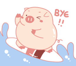 Cute Lovely Pink Pig of The Busy Days sticker #14837085