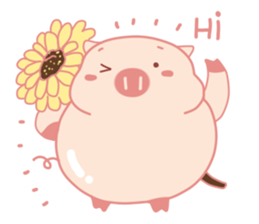 Cute Lovely Pink Pig of The Busy Days sticker #14837087