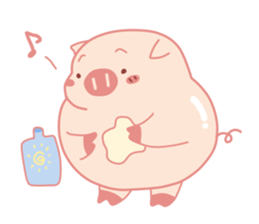 Cute Lovely Pink Pig of The Busy Days sticker #14837088