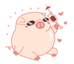 Cute Lovely Pink Pig of The Busy Days sticker #14837089