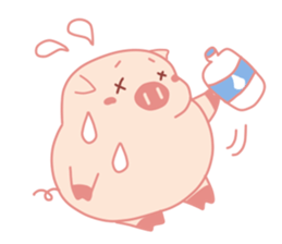 Cute Lovely Pink Pig of The Busy Days sticker #14837094