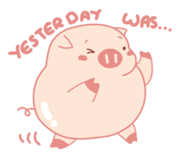 Cute Lovely Pink Pig of The Busy Days sticker #14837097
