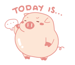 Cute Lovely Pink Pig of The Busy Days sticker #14837098