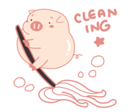 Cute Lovely Pink Pig of The Busy Days sticker #14837101