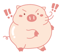 Adorable Chubby Pink Pig in Busy Tasks sticker #14837459