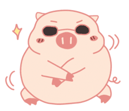 Adorable Chubby Pink Pig in Busy Tasks sticker #14837462