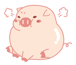 Adorable Chubby Pink Pig in Busy Tasks sticker #14837468