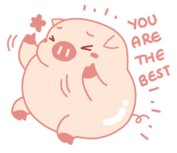 Adorable Chubby Pink Pig in Busy Tasks sticker #14837470