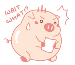 Adorable Chubby Pink Pig in Busy Tasks sticker #14837471