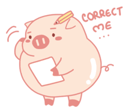 Adorable Chubby Pink Pig in Busy Tasks sticker #14837472
