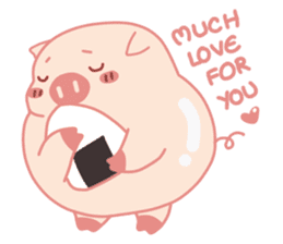 Adorable Chubby Pink Pig in Busy Tasks sticker #14837475