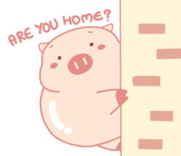 Adorable Chubby Pink Pig in Busy Tasks sticker #14837478